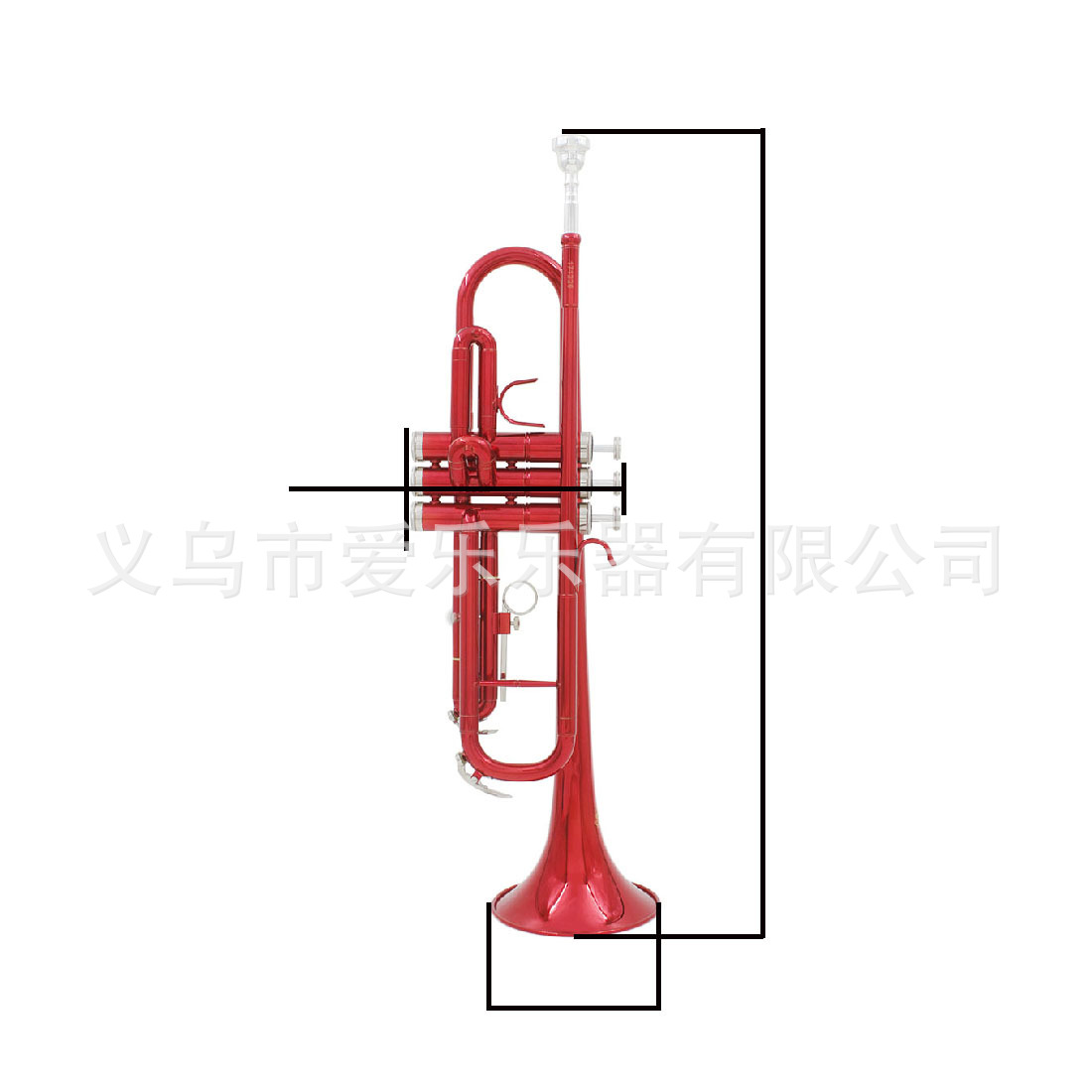 Wholesale wind band red trumpet instrument manufacturer, children and students perform B-flat three-note trumpet, drum and bugle corps instruments pic 2