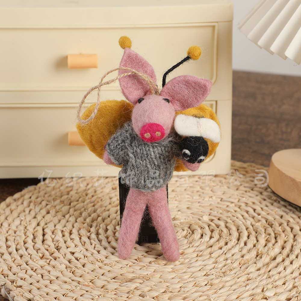 A collection of Korean-style Nepalese pure felt pendants, creative figurines, pendant bags, InS-style pendants, keychains and accessories pic 19