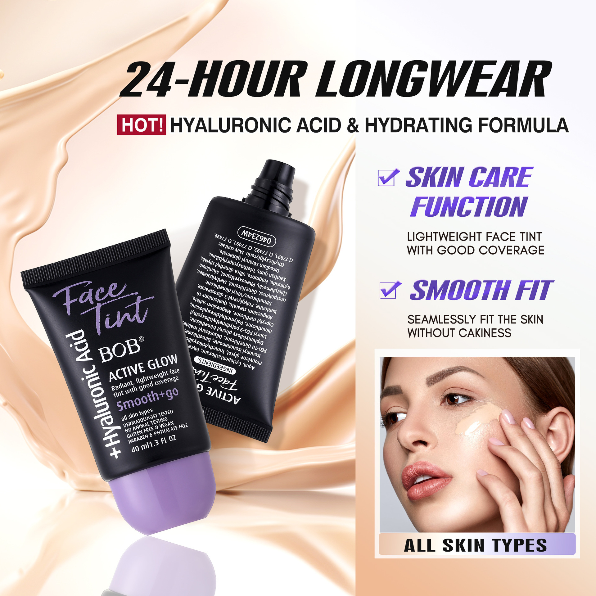 Cross-border exclusive bob Soft, Light and Oil-Control bb Cream Moisturizing, Concealing, Brightening, Long-lasting, and Non-smug Foundation pic 6