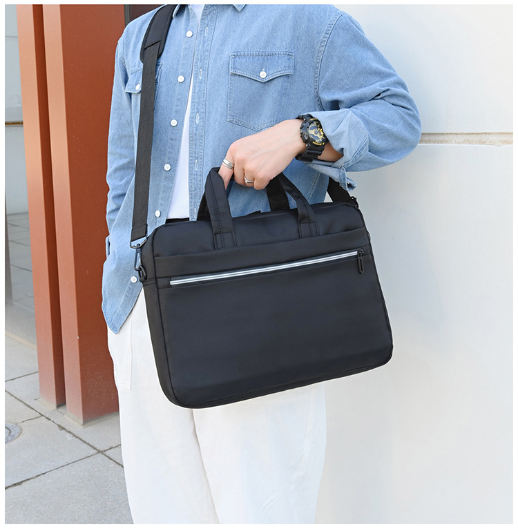 手提笔记本电脑包商务休闲单肩包简约潮搭斜挎时尚大容量横款男包详情18