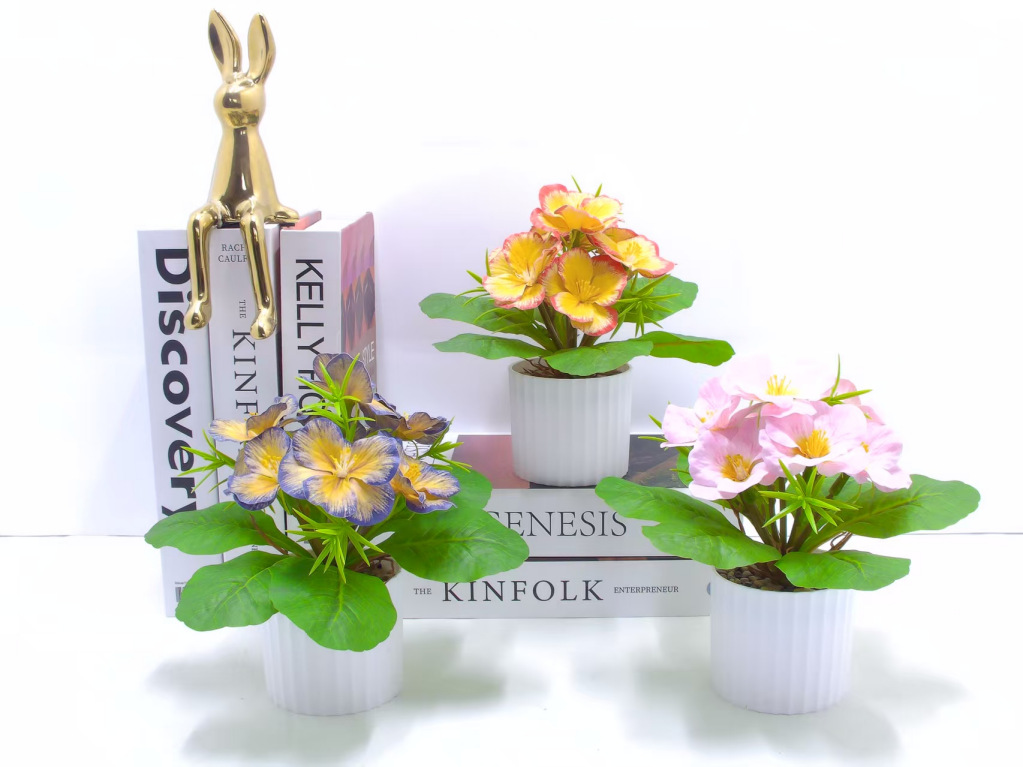 北欧风仿真假花小盆栽野花绿植家居装饰创意摆件宠物园艺花盆容器跨境假花详情5