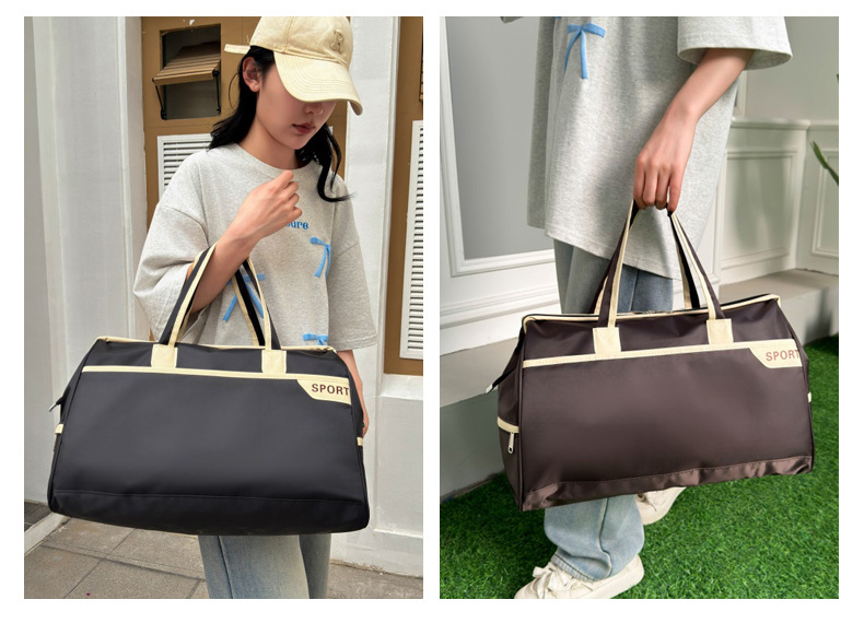 新款简约通勤手提旅行包牛津布加厚耐用运动健身包出差行李收纳袋详情23