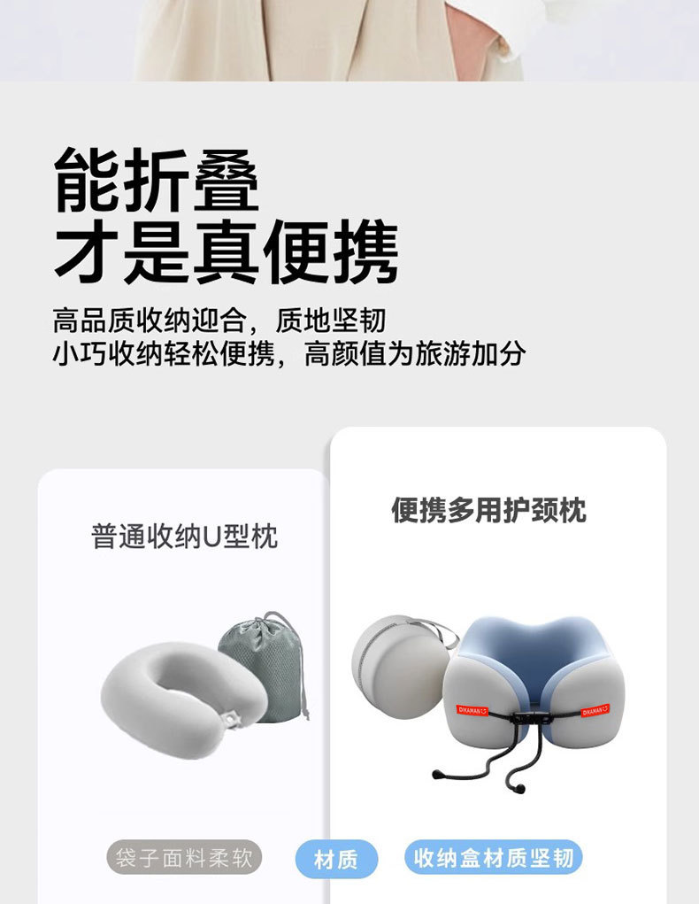 Wholesale of universal portable neck pillows, airplane sleeping pillows, memory foam U-shaped pillows, travel cervical neck cushions pic 4
