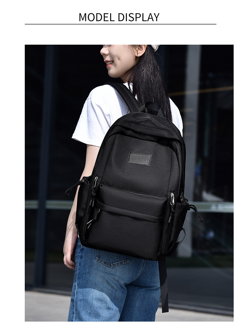 New cross-border casual backpack, simple backpack, fashionable large-capacity backpack for junior high school, high school and college students, women pic 11