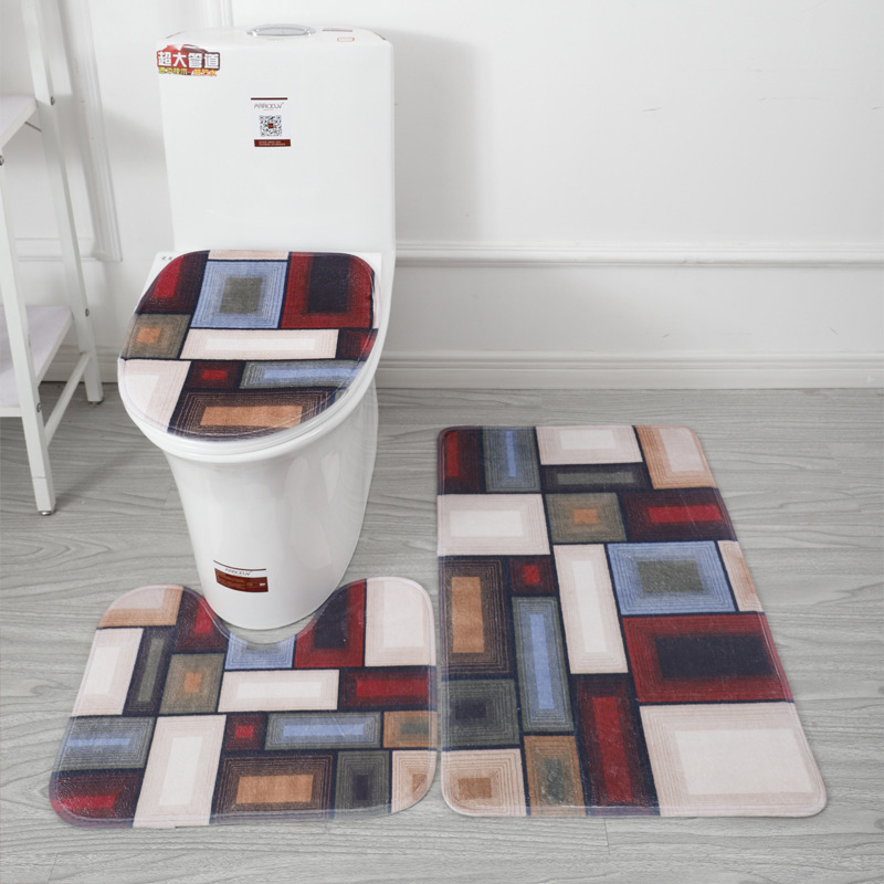 Entrance carpet, absorbent floor mat, thickened door mat, floor mat, staircase anti-slip mat, toilet and bathroom three-piece set in stock for wholesale pic 13