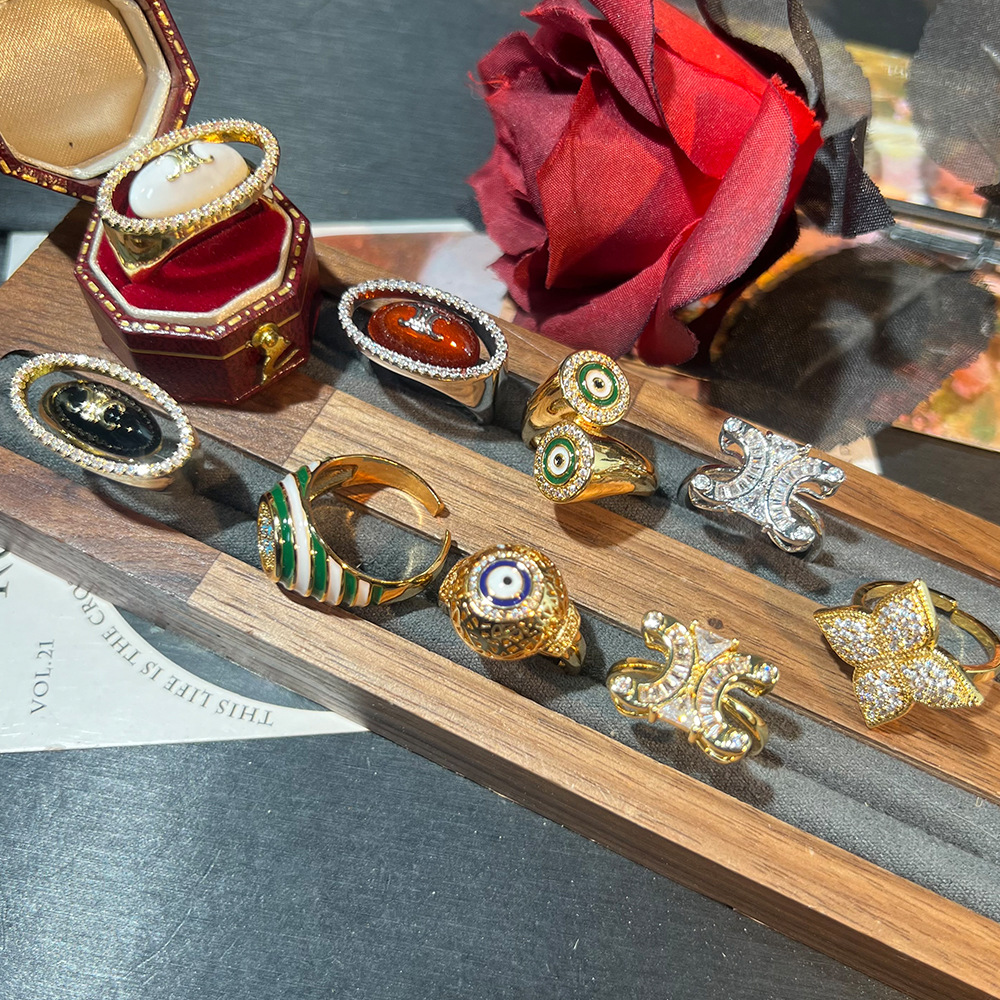 凯旋门滴油恶魔之眼欧美跨境开口戒指复古时尚个性小众甜酷风戒指详情2