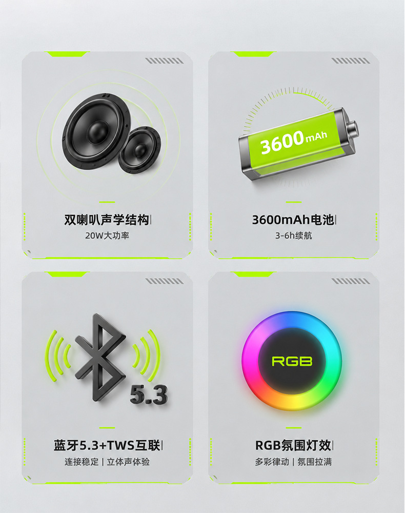 Новая модель LXdZ s9500 с портативным портативным bluetooth-боксом, водонепроницаемой RBG-лампой с двумя басами pic 7