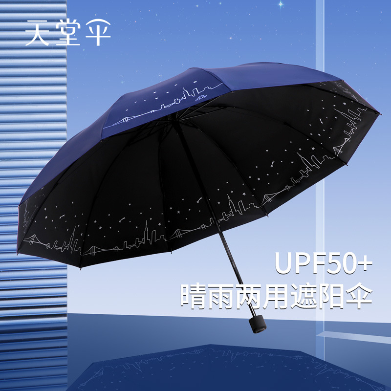 正品天堂雨伞批发晴雨两用防紫外线防晒女太阳伞可印刷logo广告伞详情1