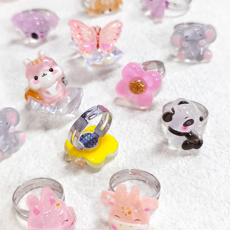 【可以】新款卡通儿童戒指合金可调节戒指女童手饰幼儿园戒指礼物详情6