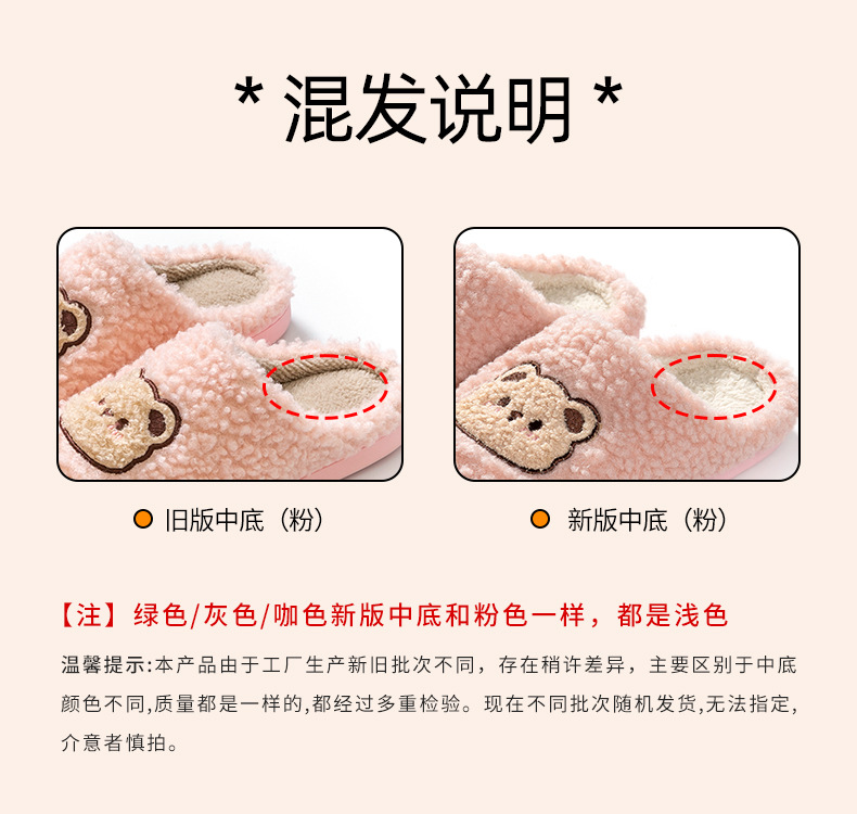 利达妮棉拖鞋男冬可爱室内毛毛鞋保暖防滑家用加绒拖鞋女批发详情1