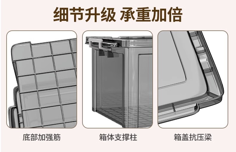 Transparent storage box, household plastic storage box, wardrobe, clothes, large capacity, toys, snacks, organization, cotton quilt storage box pic 11