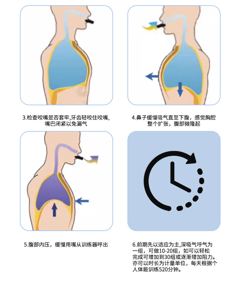 跨境 Fitness Trainer便携式肺活量腹部呼吸训练器肌肉呼吸训练器详情16