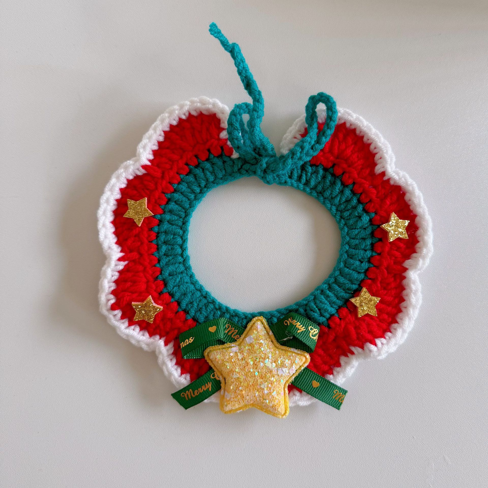 Pet hand-woven necklaces, cute cat knitted necklaces, kitten neck rings, small dog neck decorations pic 31