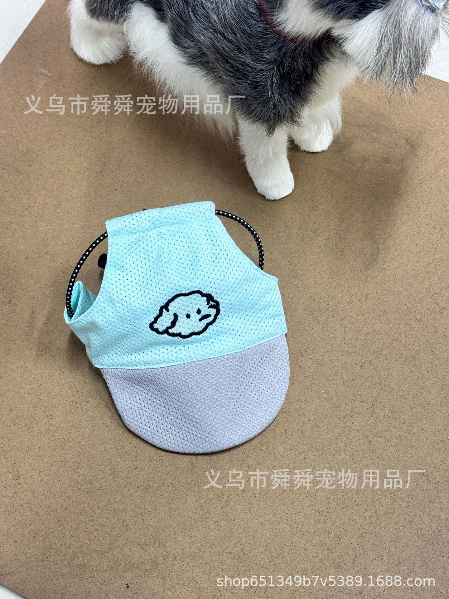 宠物狗狗猫咪帽子春夏外出遮阳防勒帽防脱可调节绳扣鸭舌帽详情7