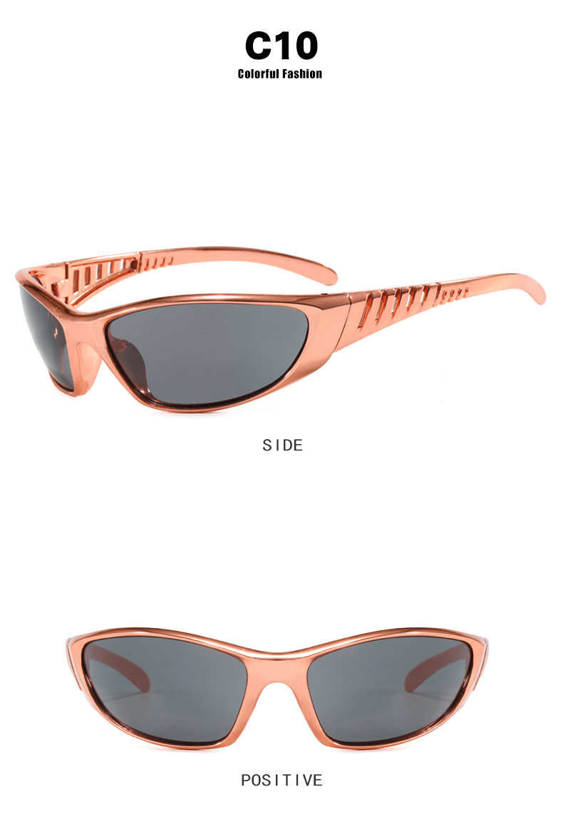 European and American futuristic tech sunglasses, Y2K millennium sunglasses, retro and high-end sunglasses for girls, street style for women pic 18