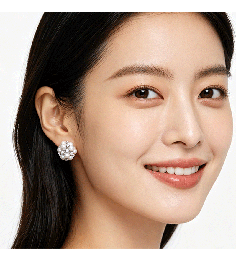 The pearl flower ball stud earrings, the same style as Zhao Lusi, are a light luxury and exquisite commuter small daily wear earrings. They were a bestseller in the 2026 live stream for women pic 7