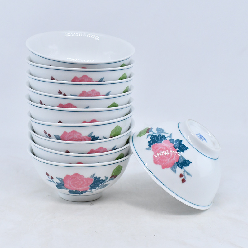 牡丹花瓷餐具碗碟勺杯礼盒套装家用大号菜盘陶瓷碗碟碗盘全套批发详情10