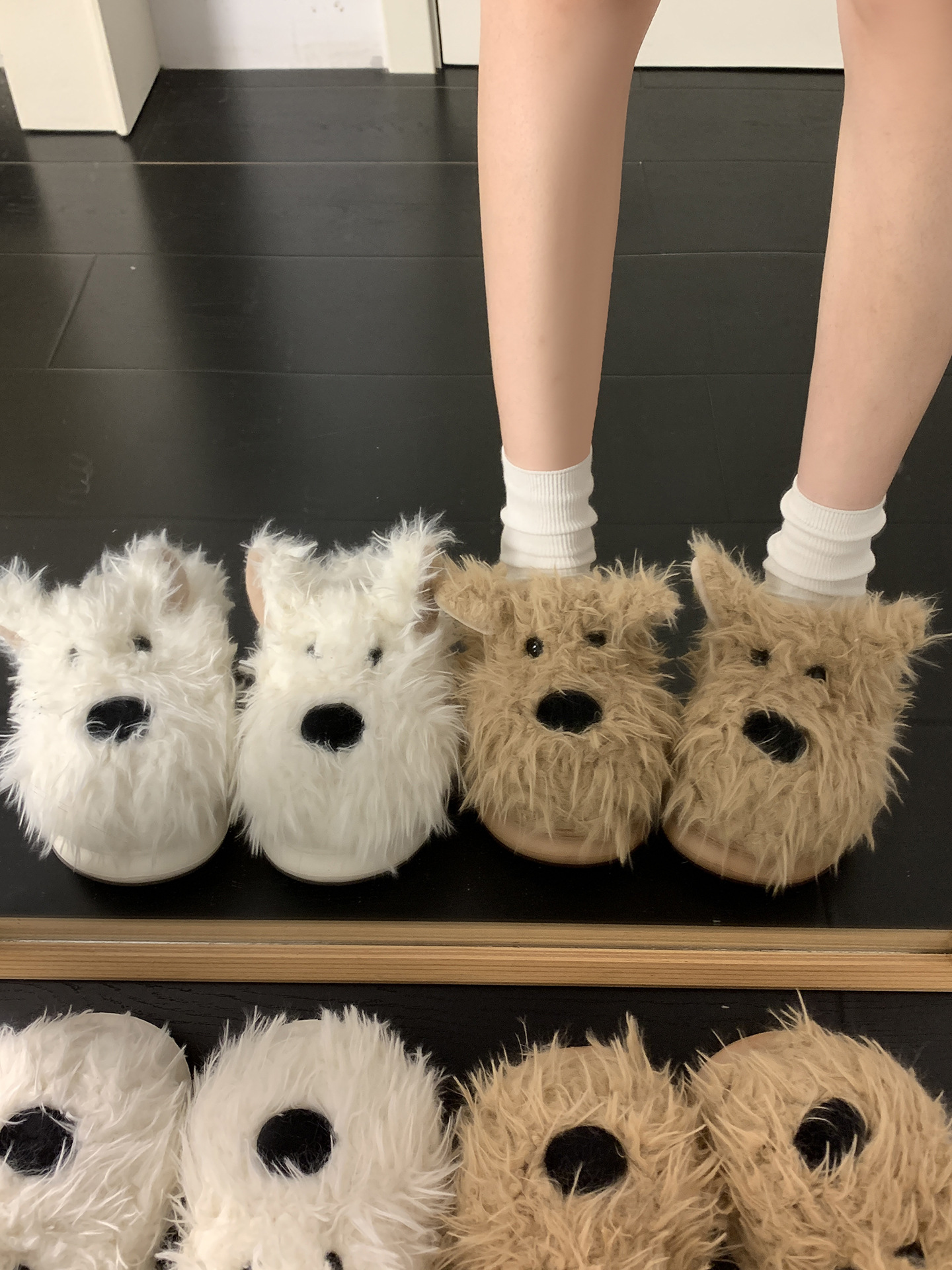 百搭潦草小狗毛毛拖鞋女外穿2025秋冬新款厚底增高保暖包头棉拖鞋详情6