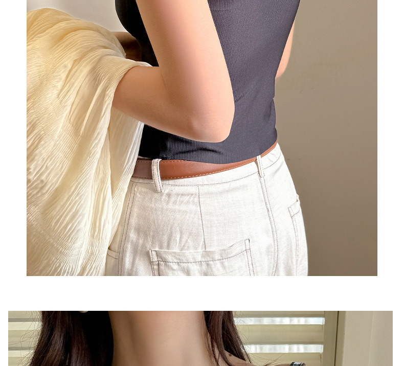 春夏季冰丝无痕带胸垫固定杯打底吊带背心女式内搭设计感性感上衣详情21
