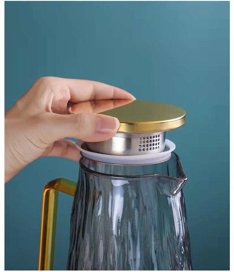 高硼硅玻璃冰川纹冷水壶大容量耐高温家用凉水壶果汁壶高级感套装详情10