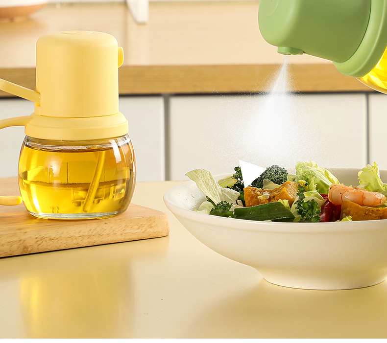 Kitchen glass oil can, high-temperature resistant household oil spray can, thickened sealed oil spray bottle, large-capacity oil tank, no oil hanging pic 7
