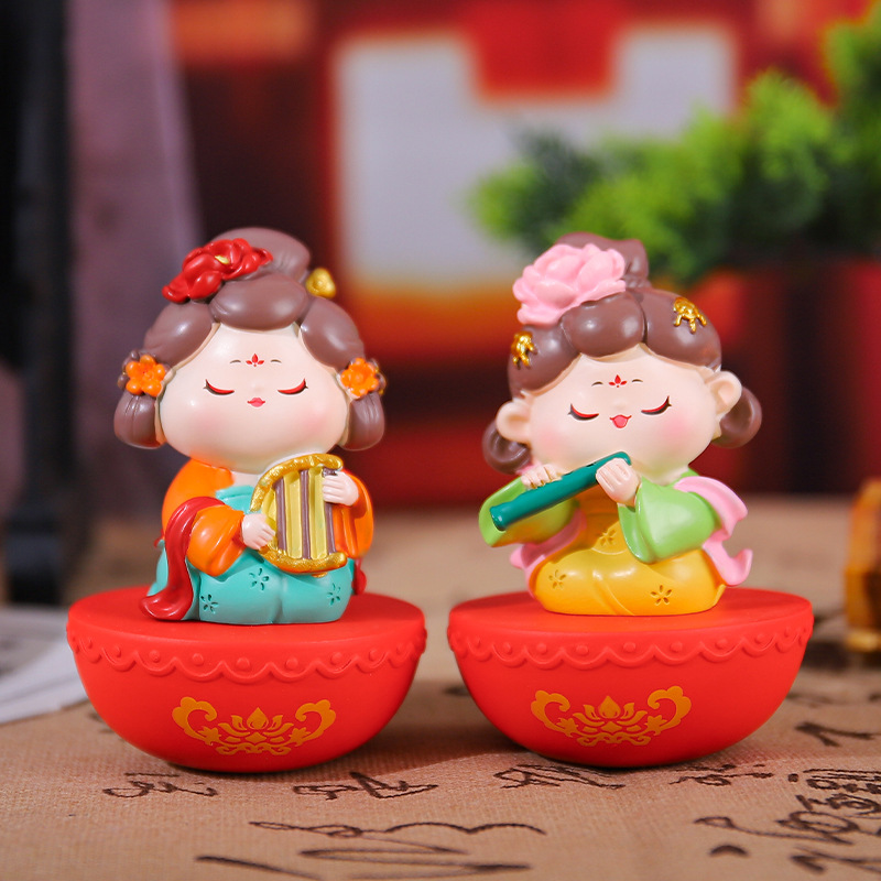 新款古风潮玩梦回大唐不倒翁盲盒国潮娃娃桌面喜庆摆件装饰节庆批国潮详情41