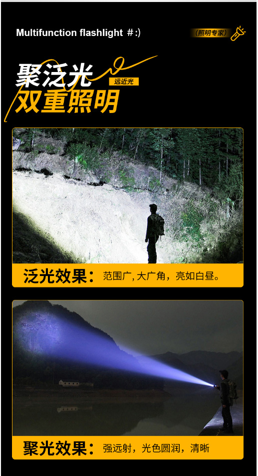 磁吸多功能拐角手电筒强光爆亮转角手电筒户外强光拐角维修工作灯详情5