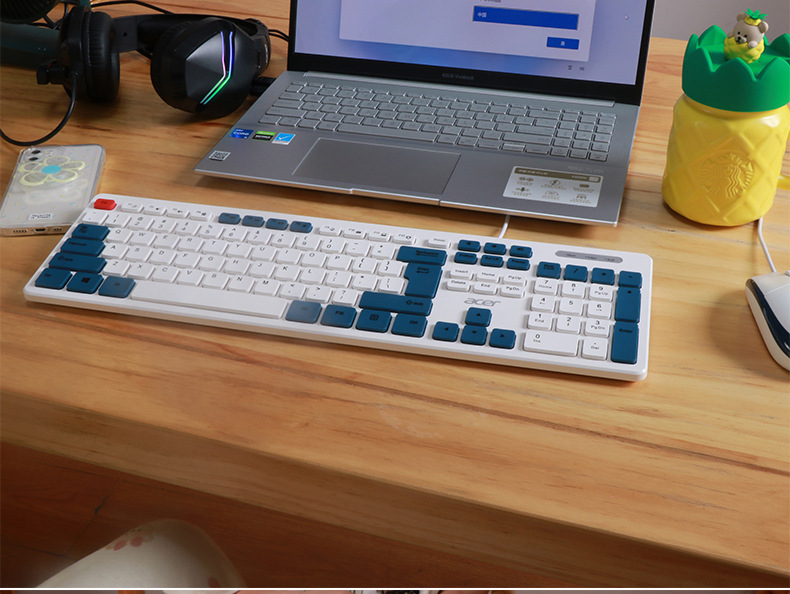 源头批发有线键盘机械手感静音办公电脑笔记本通用薄膜108键详情16