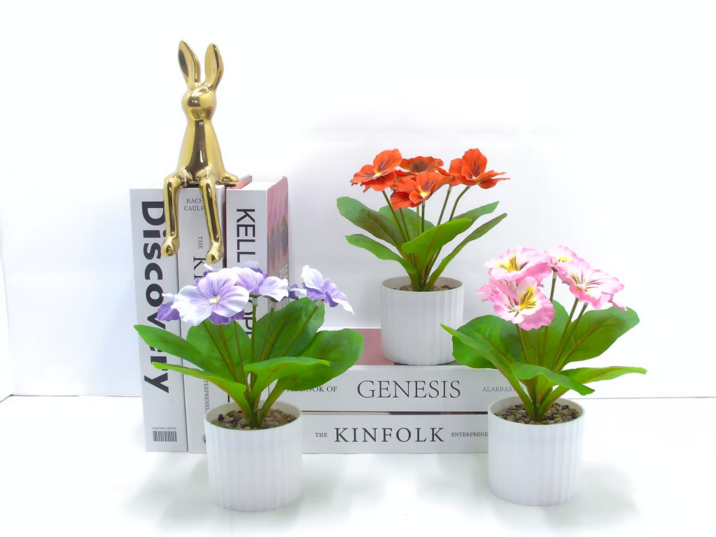 北欧风仿真假花小盆栽野花绿植家居装饰创意摆件宠物园艺花盆容器跨境假花详情1