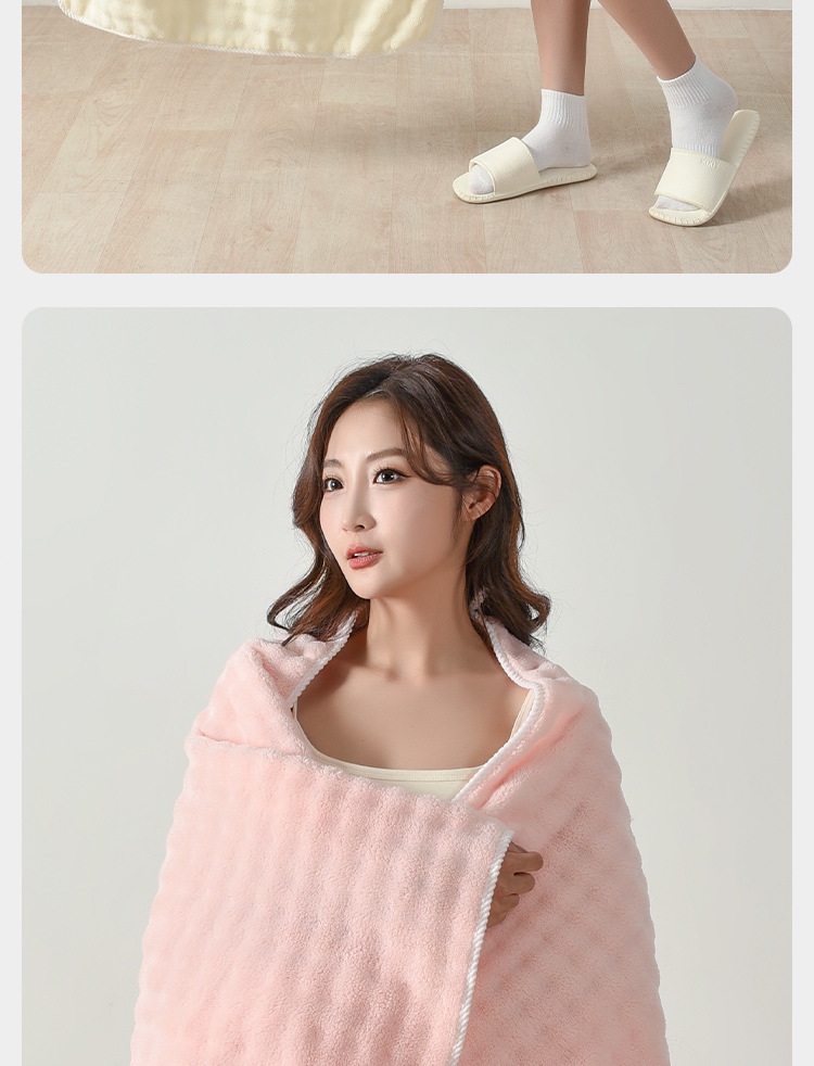 Wholesale of cross-border bubble fleece bath towels, thickened and enlarged coral fleece towels, absorbent and soft face towel sets pic 23