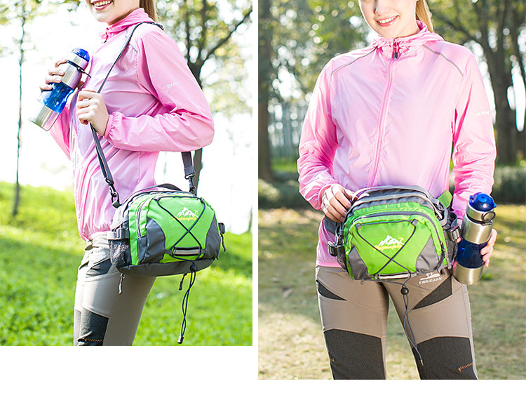 The manufacturer sells Korean-style outdoor hiking waist bags, casual handbags, and single-shoulder travel waist bags with reflective strap designs pic 8