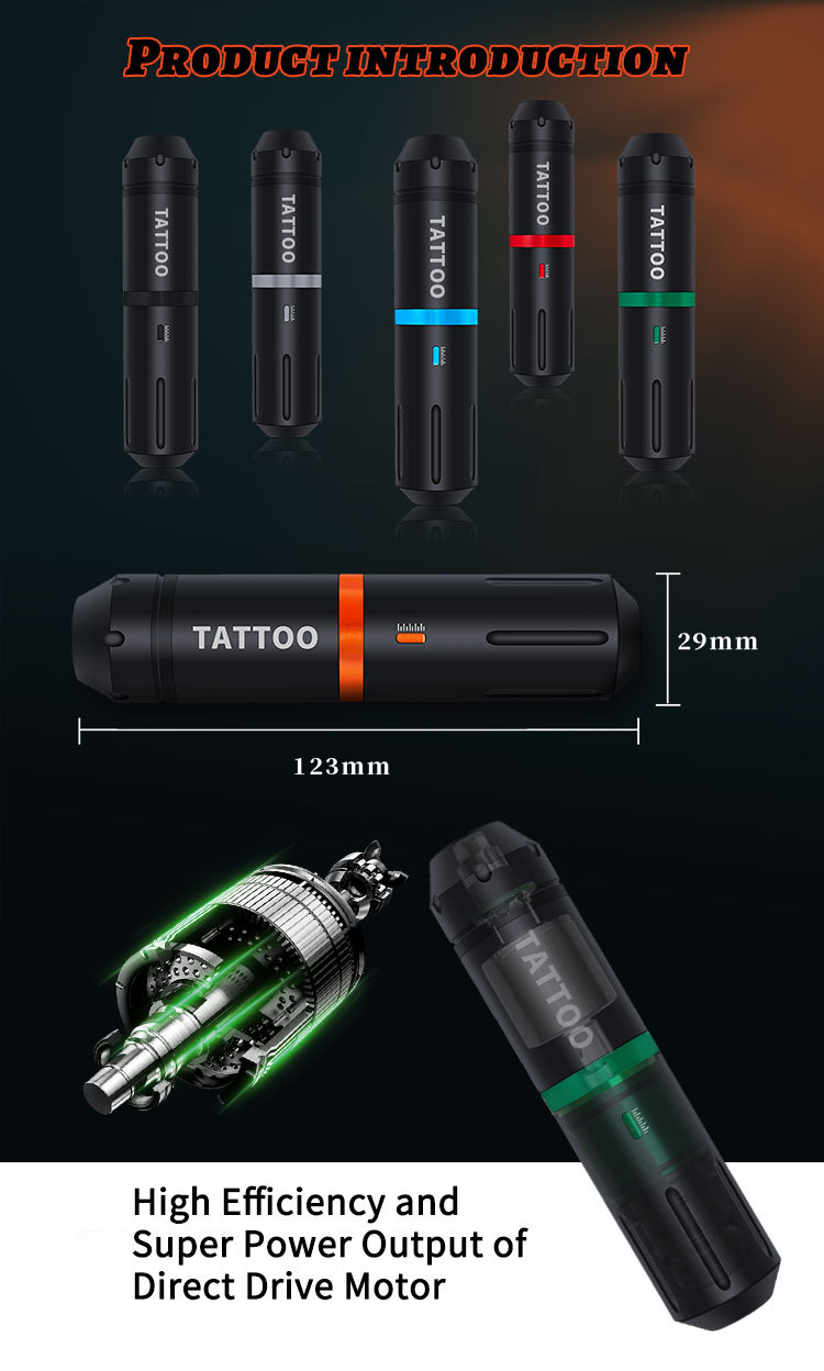 shanilak 1003-97 new tattoo pen set in stock, tattoo machine power motor integrated needle tattoo combination pic 4