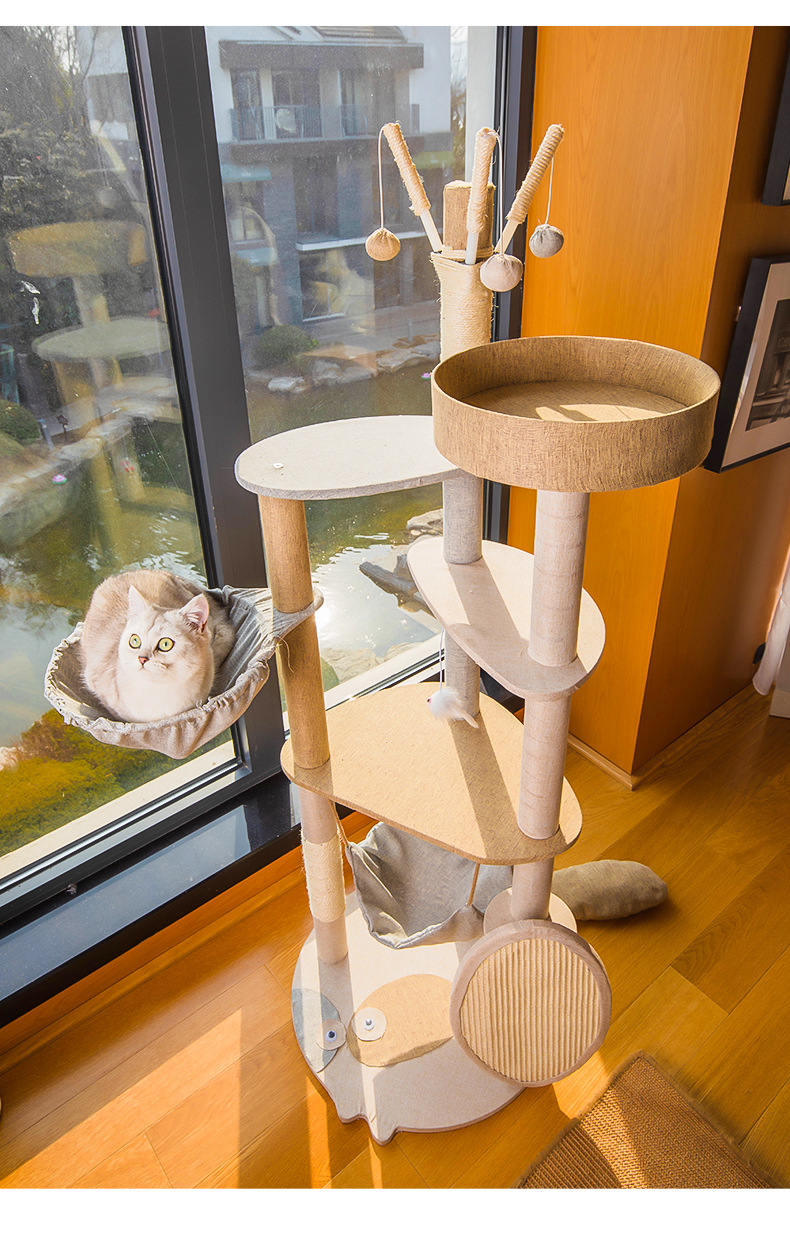 Cat tread rack grande cat all in one rack árbol de gato salto cuerda de cáñamo juguete de gato amazon comercio exterior personalizado al por mayor pic 12