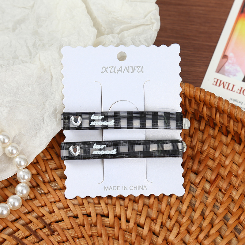 彩色爱心水钻一字发夹 高级感碎发刘海夹侧边夹百搭马尾夹批发详情11