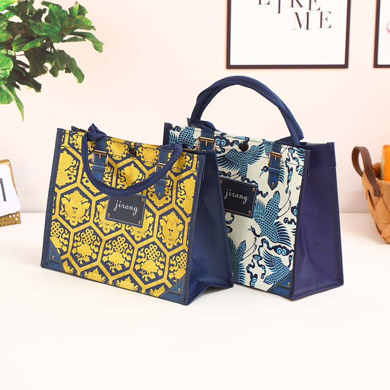 时尚国风PP编织加厚女士手提购物袋 便携旅行托特包 篮式家用礼品袋 外出必备时尚购物工具详情5