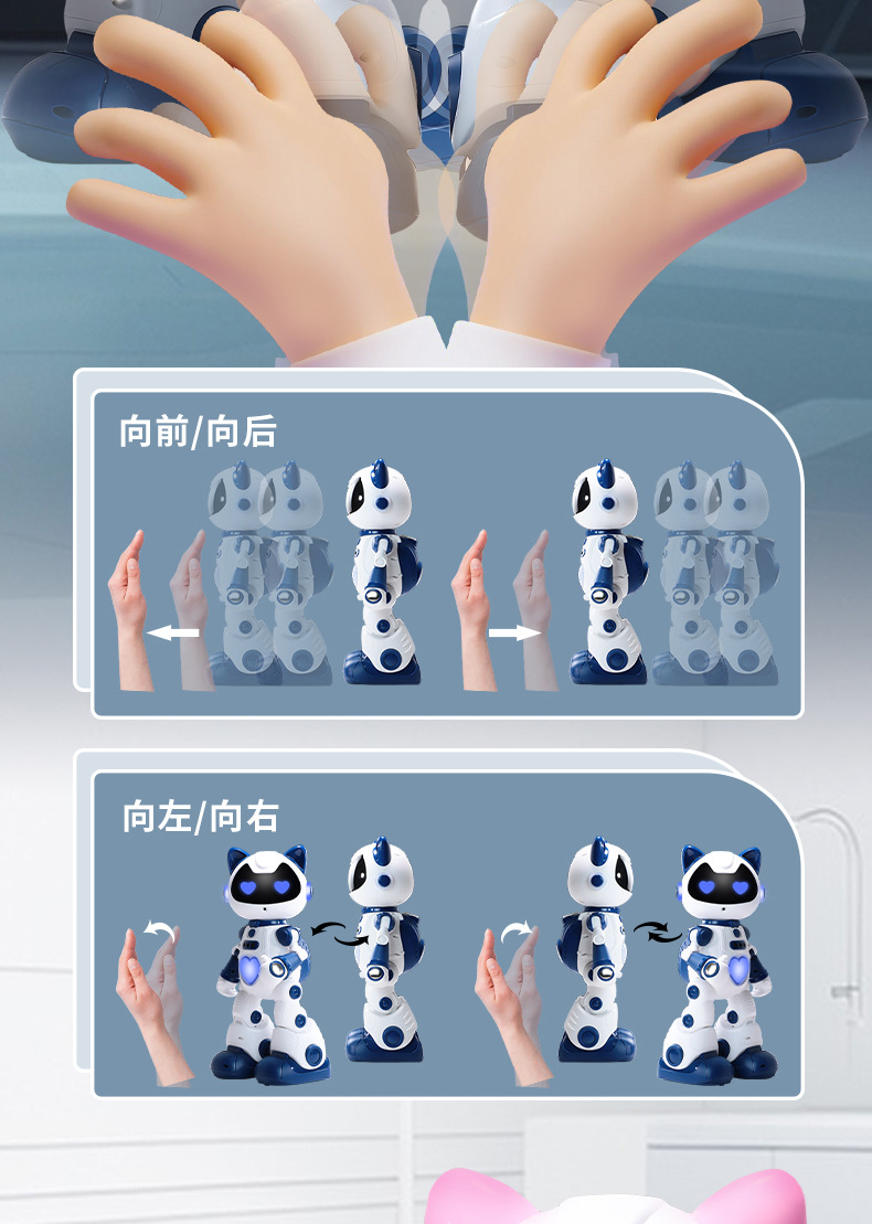 F10遥控智能感应喷雾机器猫唱歌跳舞讲故事电动编程特技机器人详情11