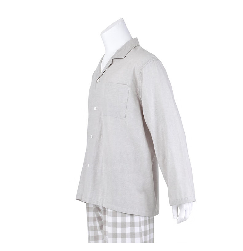 Muji pure cotton double-layer yarn pajamas and pajama pants set for men and women, high-end cotton yarn long-sleeved home wear for spring and summer pic 26