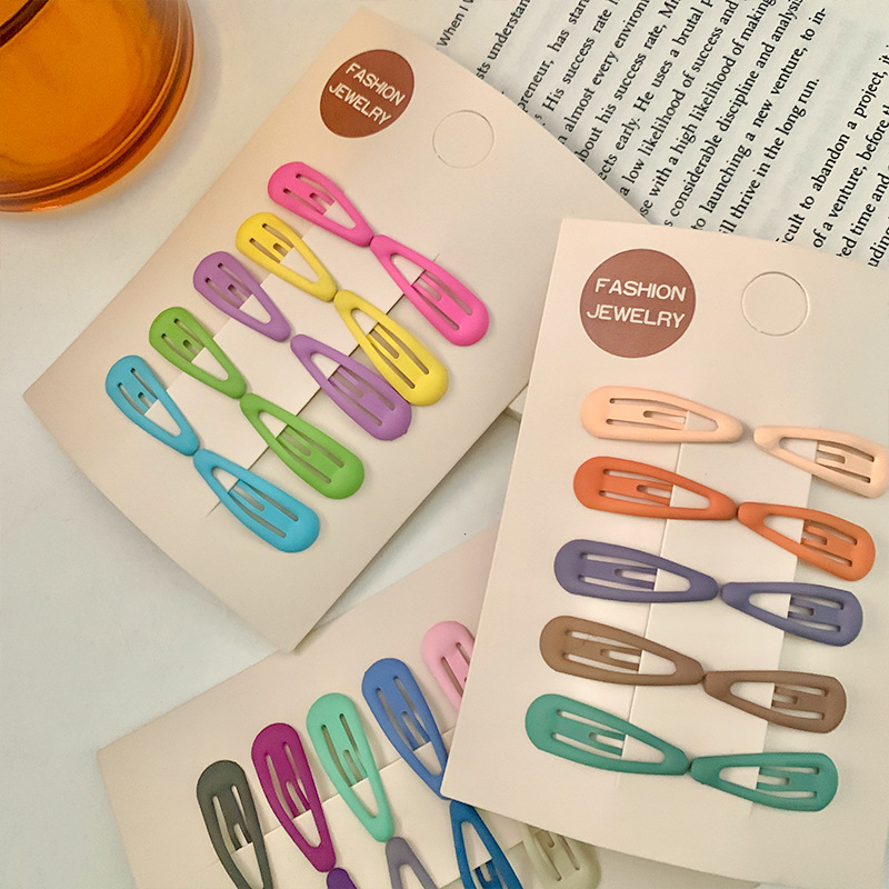 新款3cm磨砂水滴发夹儿童可爱bb夹10个装迷你小号前额刘海夹发饰详情8