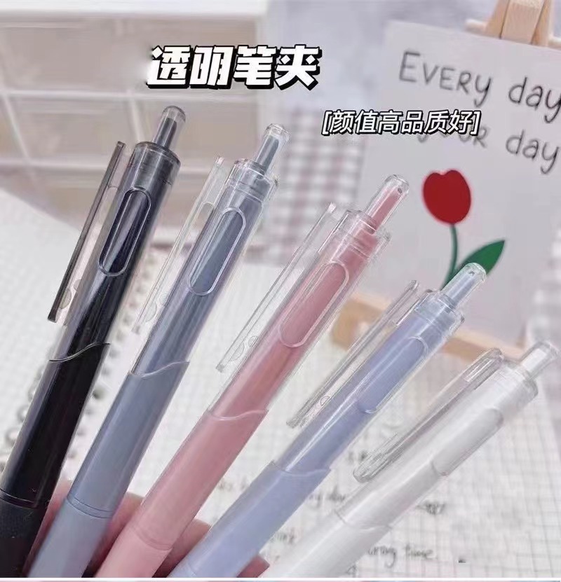 st头刷题笔小白笔速干笔按动中性笔高颜值办公用品学生文具签字笔详情12