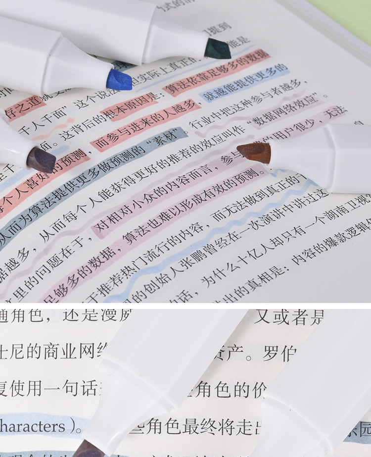 小额批发天丰唯雅荟荧光笔扁形迷你软头荧光笔067手帐涂鸭笔详情10