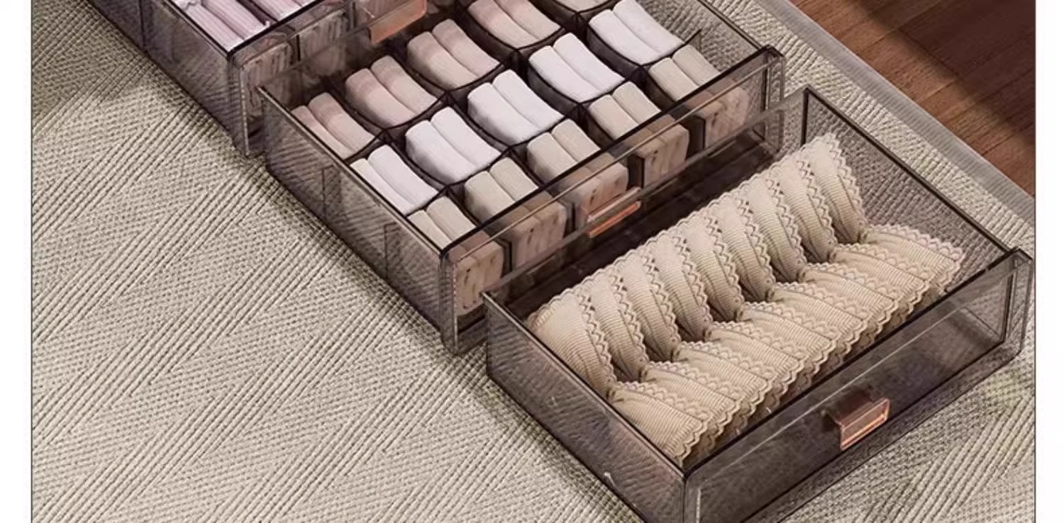 Underwear and underpants storage box, household drawer-type socks and close-fitting clothes storage box, wardrobe layering magic tool, organizing cabinet pic 9