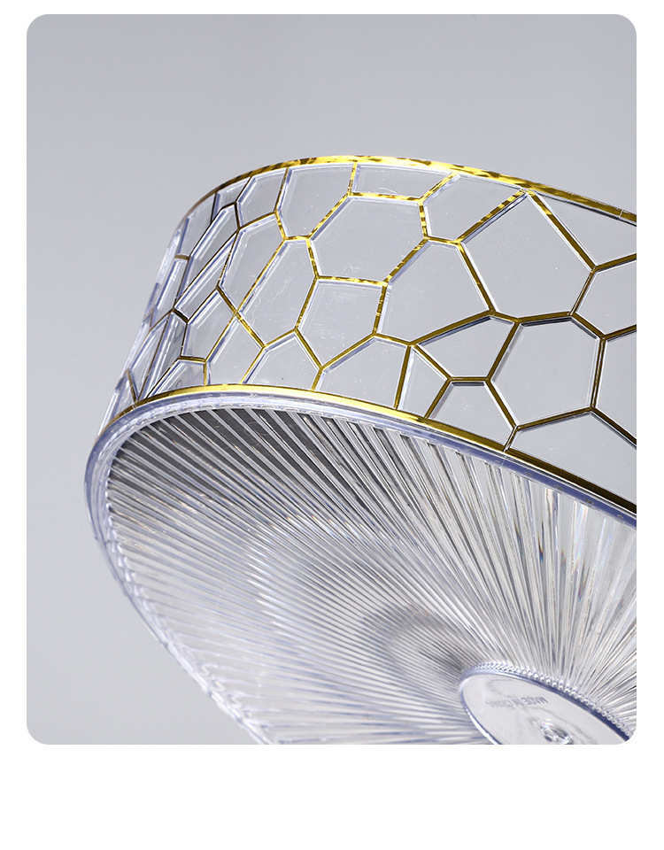 果盘高级感轻奢家用客厅干果零食收纳盒塑料PET加厚防尘水果盘子详情7