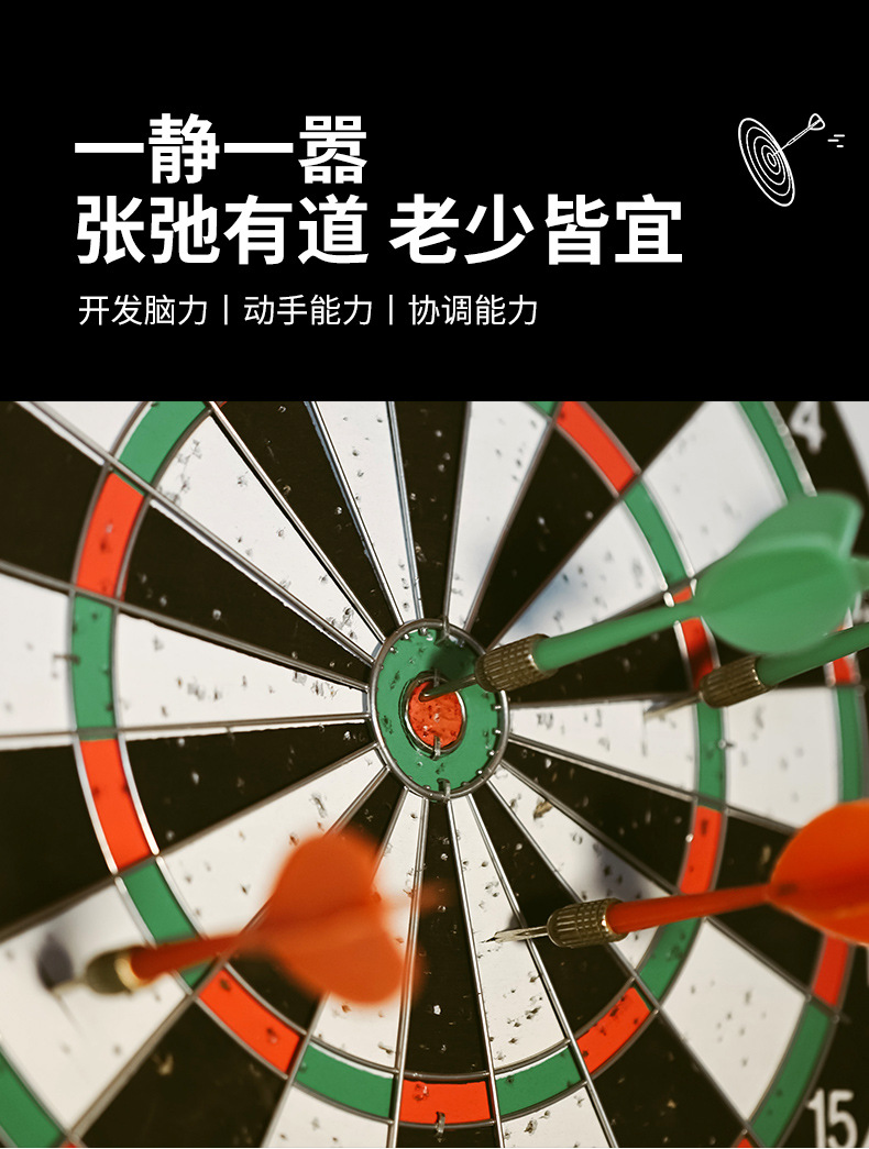 户外飞镖盘套装17寸15寸12寸大号双面针式飞标盘射击靶子镖靶针详情5