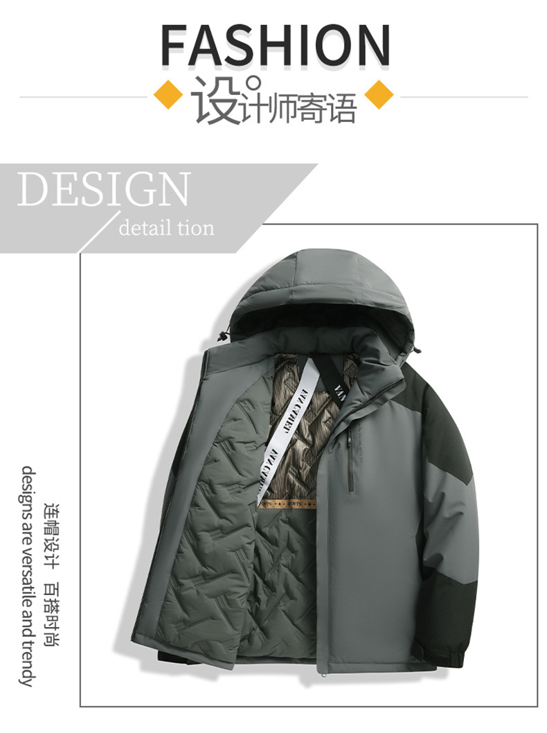 冲锋棉服外套男士秋冬季新款宽松加厚男棉衣保暖连帽夹克棉袄上衣详情6