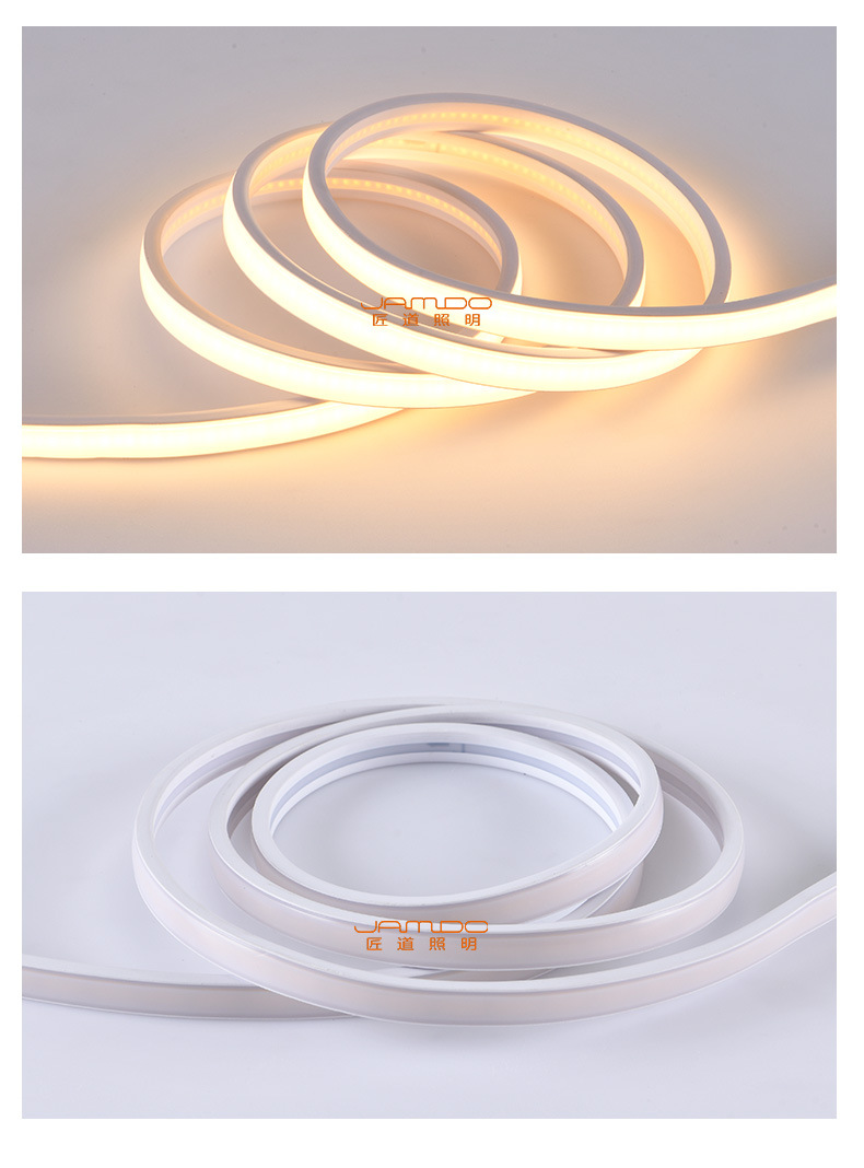 跨境cob灯带led条自粘220V户外防水高压灯条110v家用硅胶柔性灯帶详情18