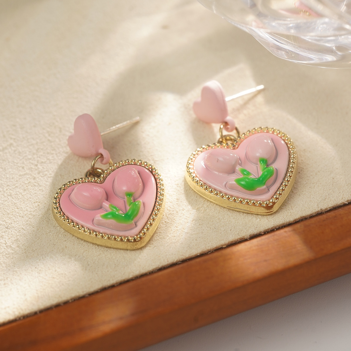 Candy-colored heart-shaped beaded necklace, summer dopamine smiling face heart-shaped collarbone chain, colorful color-blocking niche sweater chain pic 18