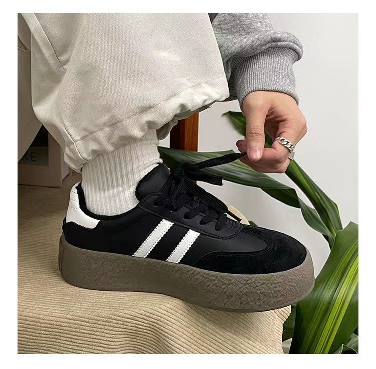 德训鞋2025冬季新款女鞋舒适时尚低帮休闲复古板鞋厚底增高小白鞋详情7