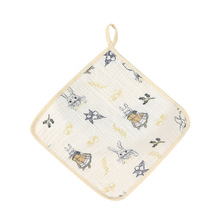 升级版带挂扣水洗纱布毛巾纯棉儿童洗澡小毛巾澡巾 洗脸巾30*50CM详情1