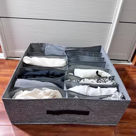 Double-row pants storage box, home clothes organizing box, wardrobe compartments for clothes storage, drawer layering magic tool pic 19