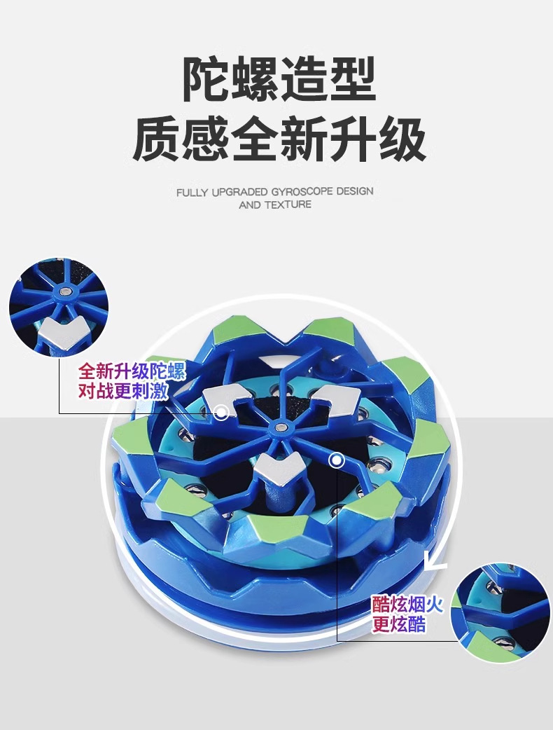 新款手持烟花陀螺会冒火的发光旋转爆旋陀螺对战解压玩具儿童男孩详情4